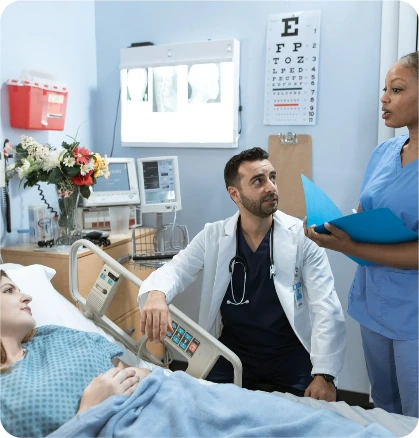 A healthcare professional providing flexible bedside support